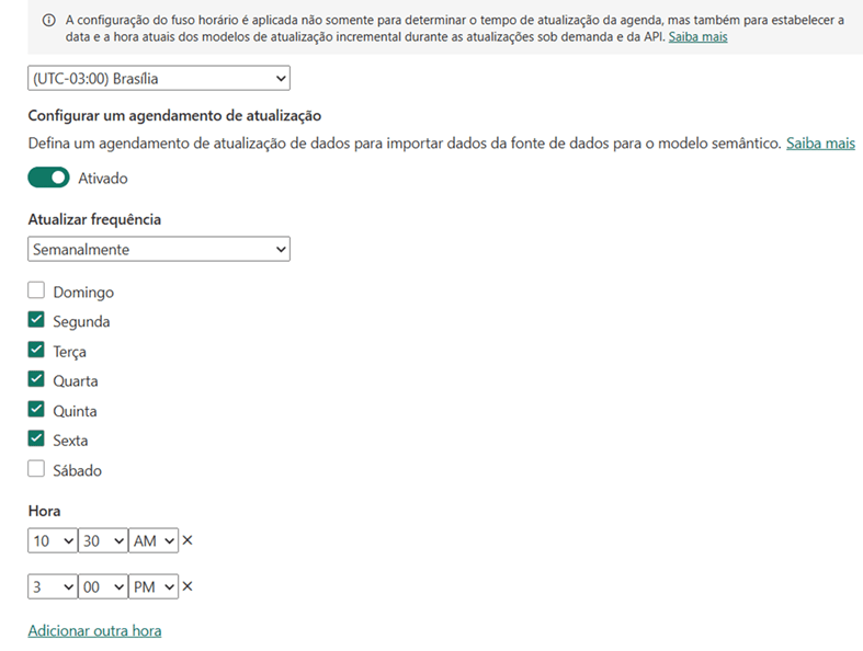 Business Intelligence - Configuração da rotina de atualizações Business Intelligence - Configuração da rotina de atualizações